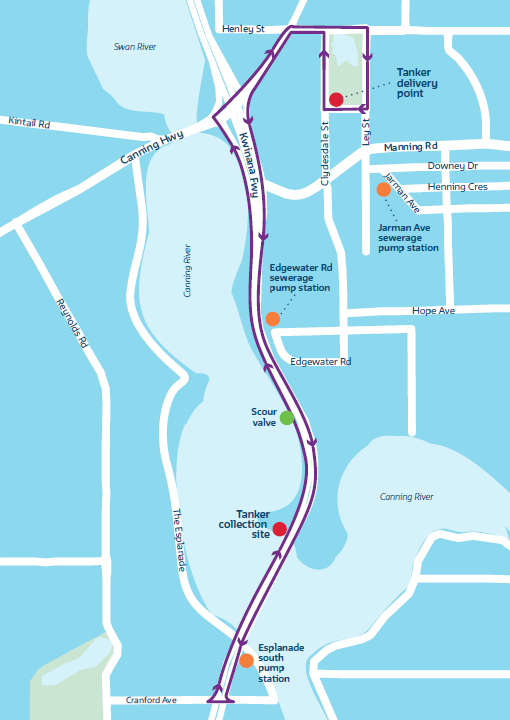 Map of tanker route