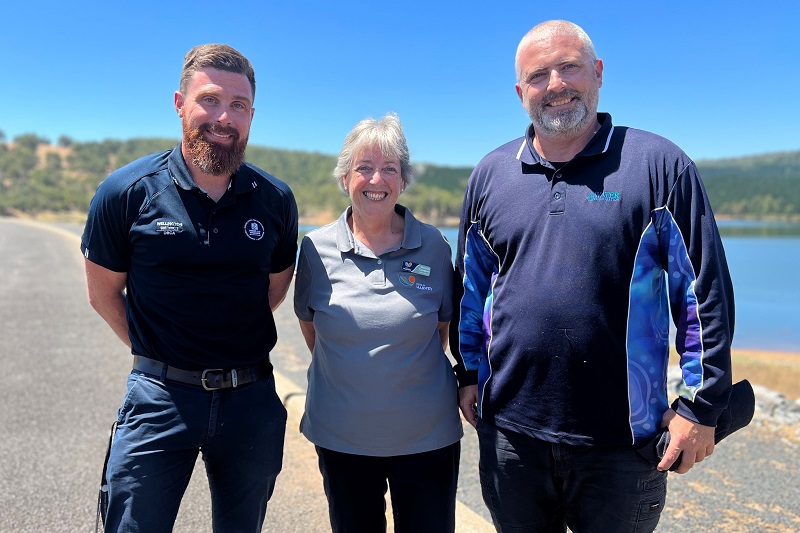 Robbie Jordan from DBCA, Harvey Shire President Michelle Campbell, and Water Corporation’s Brendon Jackson 