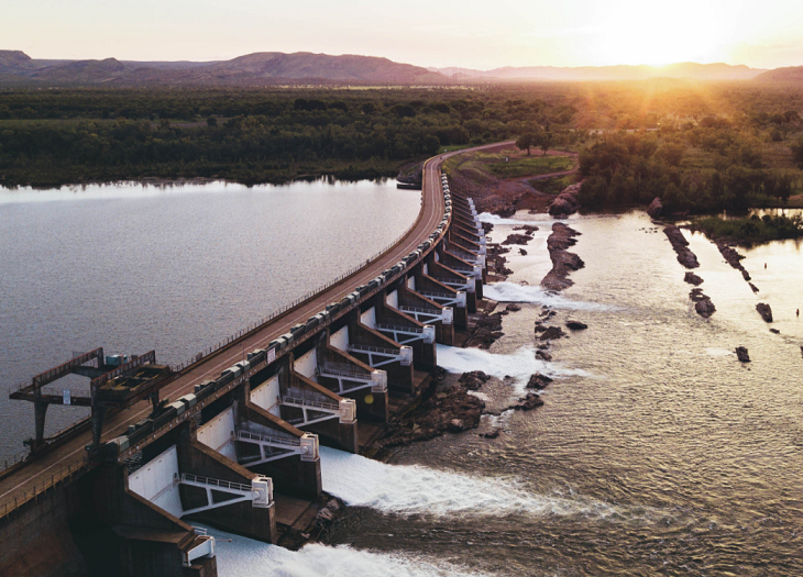 Sunset over the Ord dam