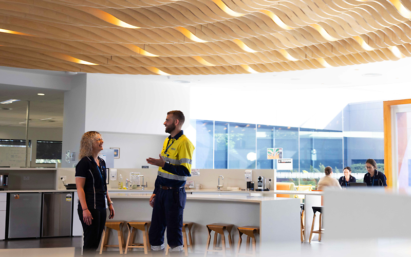 Staff gathering in the Balcatta office