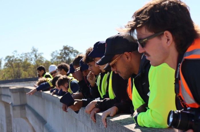 A group of Clontarf Foundation students at a Perth dam