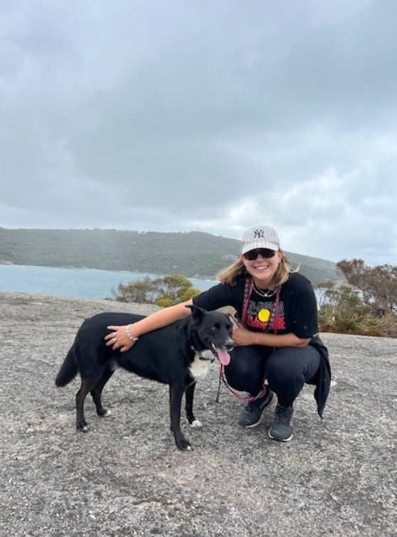 Kym at Vancouver Peninsula in Albany with her dog Oli.