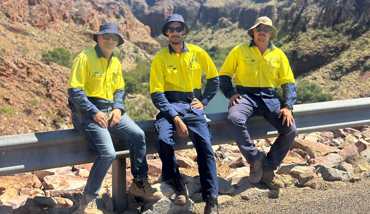 Gavin Thomson, Latrell Currie and Josh Davies out in the country.